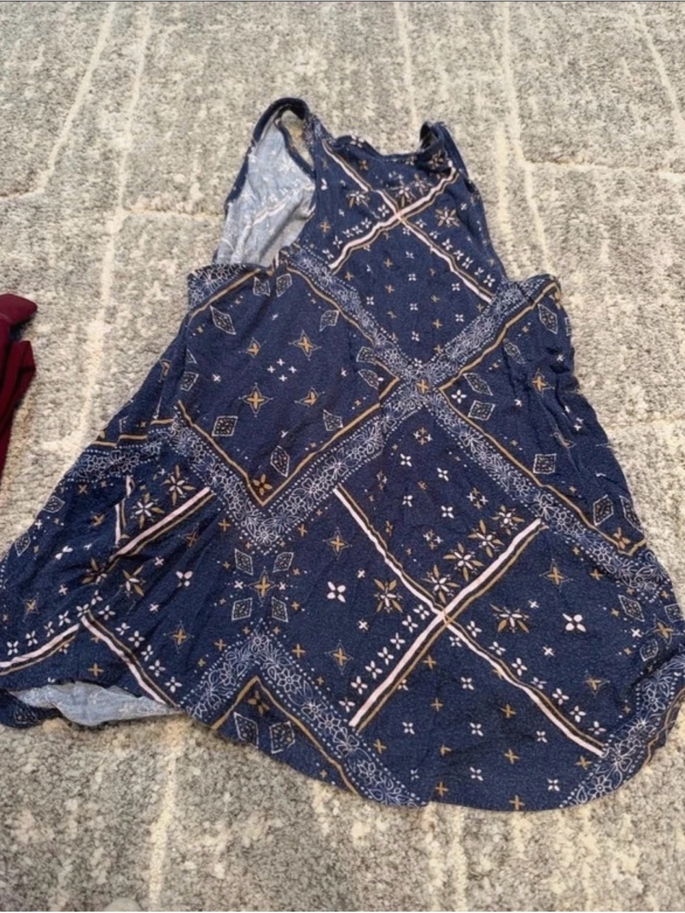 SO Navy Blue Printed Bandana Swing Dress